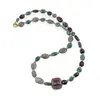 Colier Aventurin, Granat si Labradorit neuniform 8-12mm si Labradorit sfere 3mm cu element cub 12mm