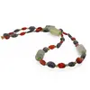 Colier Carneol si Iolith neuniform 8-10mm, Peridot sfere 3mm si Prehnit tuburi fatetate 14mm, imagine 2