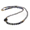 Colier Labradorit sfera 4mm, Lapis lazuli sfera 4mm, Onix neuniform 14mm si Hematit auriu 4mm, imagine 2