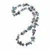 Colier Larimar chips 6-12mm si Acvamarin sfere fatetate 2mm