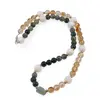 Colier Mossagat sfere 6mm, Citrin sfere 6mm, Coral 8mm si elemente aurii