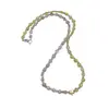 Colier Peridot banuti 5mm, Labradorit banuti 5mm, sfere 3mm si Hematit steluta aurie