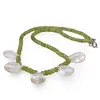 Colier Peridot discuri fatetate 4mm si Citrin briolete 16-17mm, imagine 2