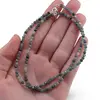 Colier Turmalina albastra sfere fatetate, 3mm, imagine 3