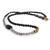 Colier Turmalina si Labradorit sfere 4mm, Hematit auriu cuburi 4mm, Iolith neuniform 10mm, Onix neuniform 14mm, imagine 2