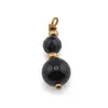 Pandantiv Onix sfera fatetata 5mm si sfera 8mm, auriu