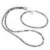 Set bratara si colier Turmalina albastra sfere fatetate, 3mm