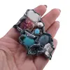 Brosa handmade din lut si cristale semipretioase, imagine 3