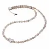Colier Cuart Fumuriu romburi fatetate 4mm, mix cristale sfere 2mm, Perla 14mm si argint 925