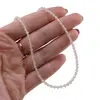 Colier Cuart roz romburi fatetate 3mm  si argint 925, imagine 3