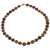 Colier Ochi de tigru banuti 10mm si Ochi de pisica discuri fatetate 4mm