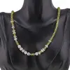 Colier Peridot discuri fatetate 4-5mm, Cuart roz discuri fatetate 6mm, Piatra lunii discuri 3mm si argint 925, imagine 2