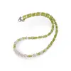 Colier Peridot discuri fatetate 4-5mm, Cuart roz discuri fatetate 6mm, Piatra lunii discuri 3mm si argint 925