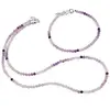 Set bratara si colier Ametist degrade sfere fatetate, 3mm
