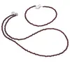 Set bratara si colier Granat sfere fatetate, 3mm