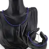 Set bratara si colier Lapis Lazuli sfere fatetate, 3mm, imagine 2