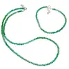 Set bratara si colier Onix verde degrade sfere fatetate, 3mm