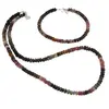 Set bratara si colier Turmalina multicolora discuri fatetate, 5mm