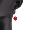 Cercei cu agatatoare agat rosu, imagine 2