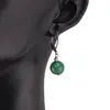 Cercei cu agatatoare Agat verde sfera 10mm, imagine 2