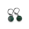 Cercei cu agatatoare Agat verde sfera 10mm