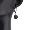 Cercei cu agatatoare Cuart electroplacat albastru sfera 10mm, imagine 2