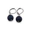 Cercei cu agatatoare Cuart electroplacat albastru sfera 10mm