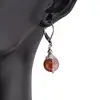 Cercei cu agatatoare Cuart Tangerit sfera 10mm si element floral, imagine 2