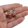 Cercei cu agatatoare Cuart Tangerit sfera 10mm si element floral, imagine 3