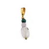 Pandantiv Cristal de stanca neuniform 10mm, Ametist lavanda si Malachit sfere 4mm
