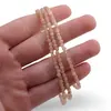 Set bratara si colier Piatra lunii piersica sfere fatetate, 3mm, imagine 3
