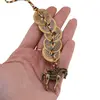 Amuleta breloc feng shui din metal cu Cal cu pepita si 5 monede, 2026, imagine 3