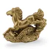 Statueta Feng Shui din rasina Cal auriu cu Ru Yi si monede, 9cm, imagine 2