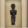 Tablou cu rama din lemn si razboinic african sculptat, 37cm x 27cm, imagine 2