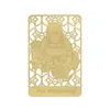 Card feng shui din metal auriu cu Buddha Razand pentru prosperitate, 2026