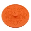 Suport aromaterapie pentru ardere betisoare parfumate gravat cu model mandala - portocaliu