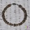 Bratara cuart fumuriu deschis patratele 5-6mm