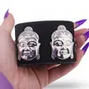 Bratara din piele neagra cu Buddha, imagine 3