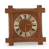 Ceas vintage din lemn, model patrat cu cifre romane - 28cm