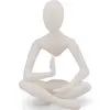 Figurina silueta in postura de meditatie, 12cm - alb
