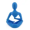 Figurina silueta in postura de meditatie, 12cm - albastru, imagine 2