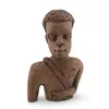 Figurina vintage din lemn bust barbat tribal, 14,5cm