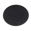 Grila pentru cristale Floarea Vietii gravata, 20cm - negru