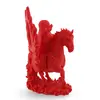 Statueta feng shui Buddha vesel calare pe Calul de Foc, 19cm, imagine 2