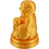Statueta feng shui Buddha vesel cu pepita in mana, 10cm - aurie, imagine 2
