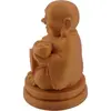 Statueta feng shui Buddha vesel cu pepita in mana, 10cm - galben inchis, imagine 2