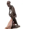 Statueta vintage din lemn barbat african artist muzical, 30cm, imagine 3