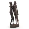 Statueta vintage din lemn cuplu african sculptat, 30cm, imagine 2