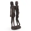 Statueta vintage din lemn cuplu african sculptat, 30cm