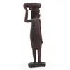 Statueta vintage din lemn femeie tribala cu greutate pe cap, 37cm, imagine 2